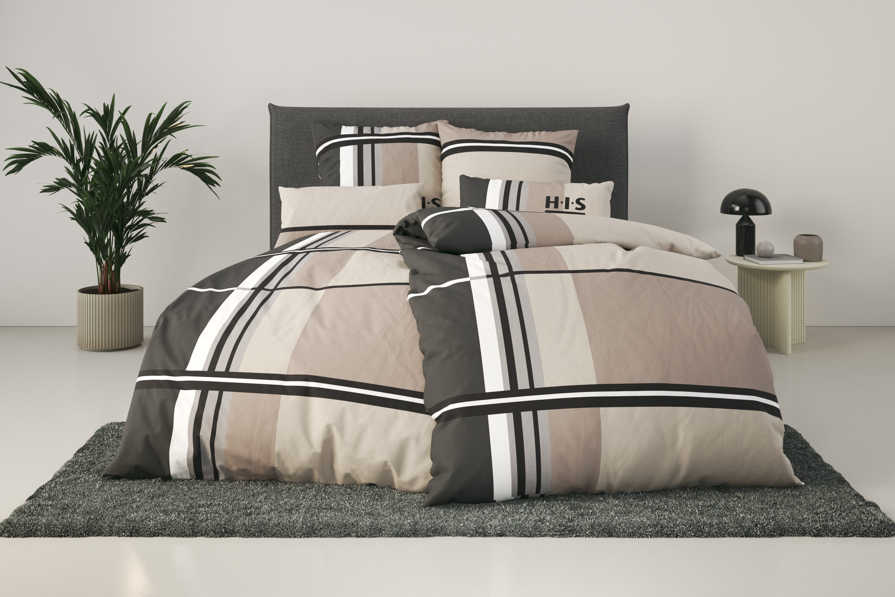 H.I.S Bettwäsche Cassia, Linon, 2 teilig, in sportlichem Karo Design,Bettwä günstig online kaufen