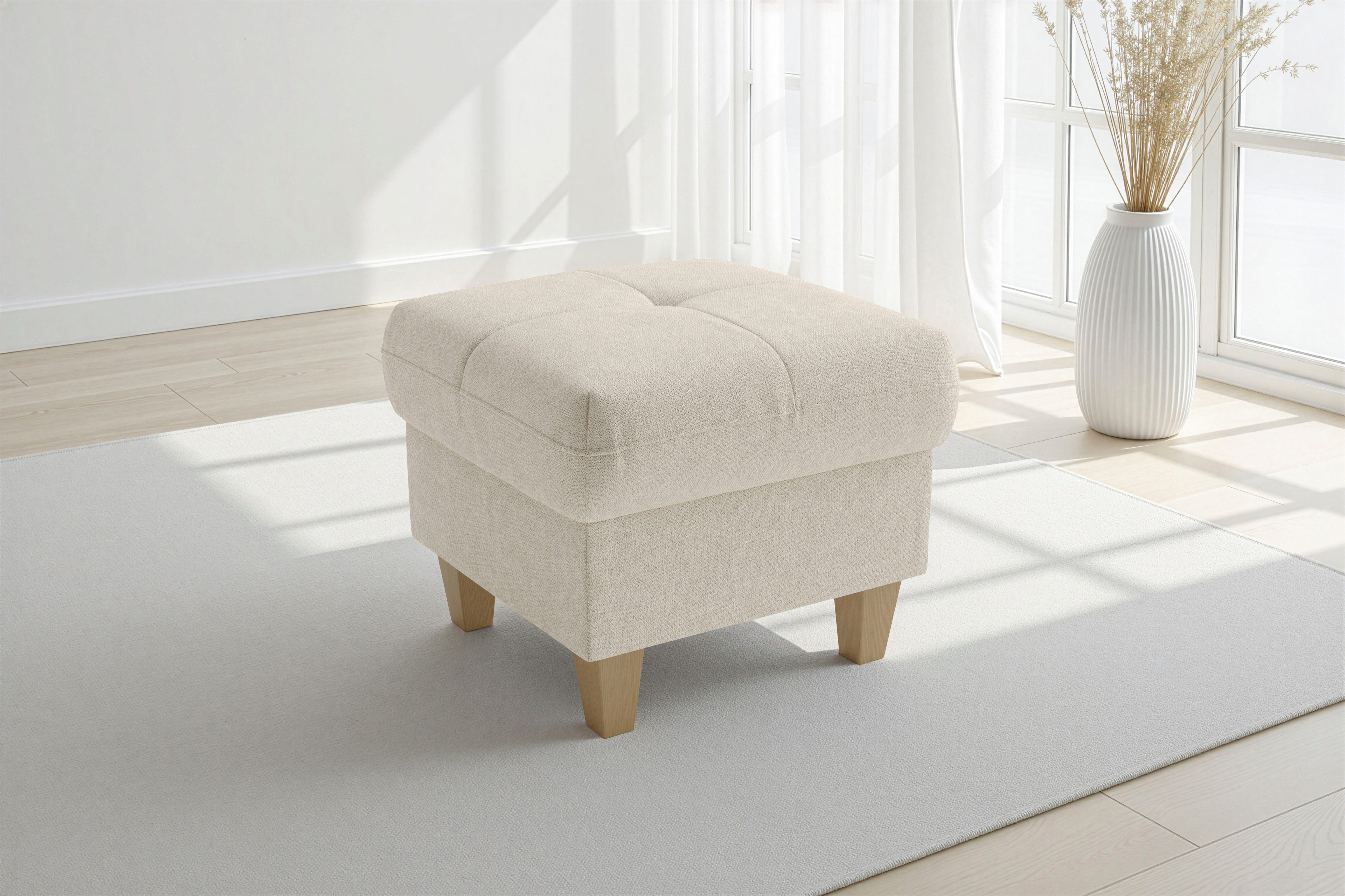 sit&more Polsterhocker Pamela, B: 58 cm (1 St), verschiedene Farben und Stoffe, bis 120 kg belastbar