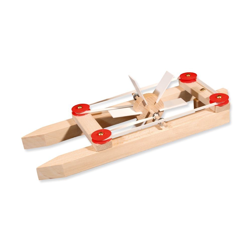 Katamaran Holz Gummimotor Bausatz Kinder Holzbaukasten