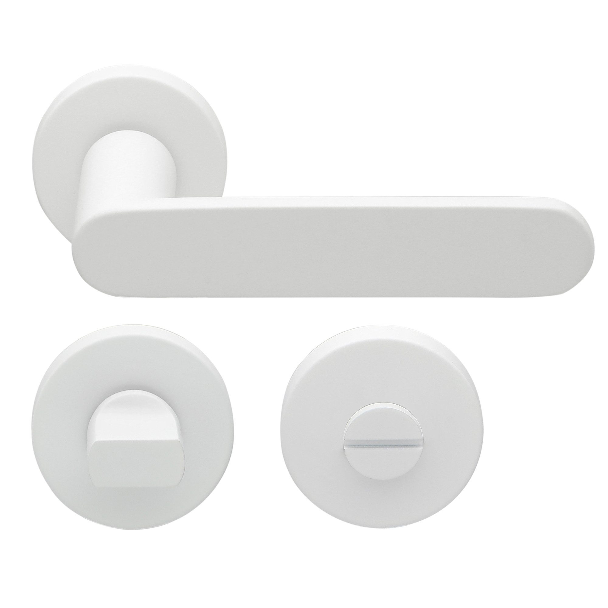 MeinTürgriff Drückergarnitur Georgetown Flachrosette weiß Türgriff Rosettengarnitur