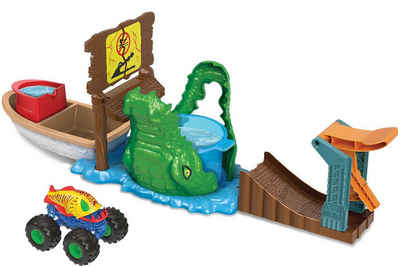 Hot Wheels Spielzeug-Boot Monster Trucks Color Shifters Sumpf-Attacke mit Farbwechsel-Auto
