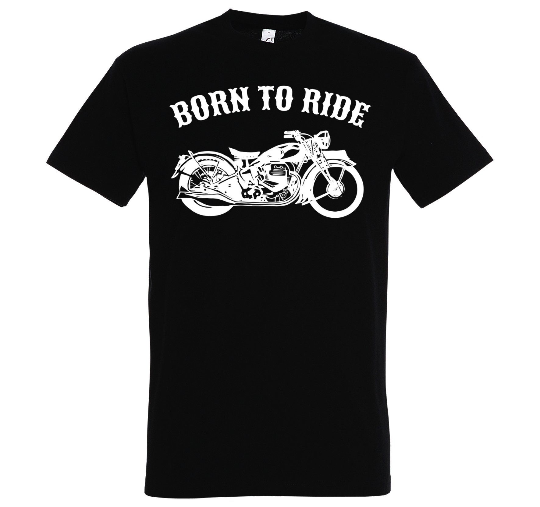 Youth Designz Print-Shirt Born To Ride Herren T-Shirt Biker Motorrad mit modischem Spruch Print Schwarz