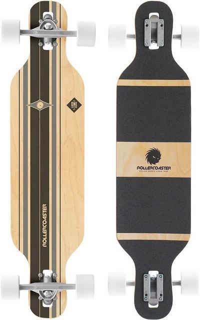 Rollercoaster Longboard »PALMS + STRIPES + FEATHERS THE ONE EDITION Drop Through Longboard«