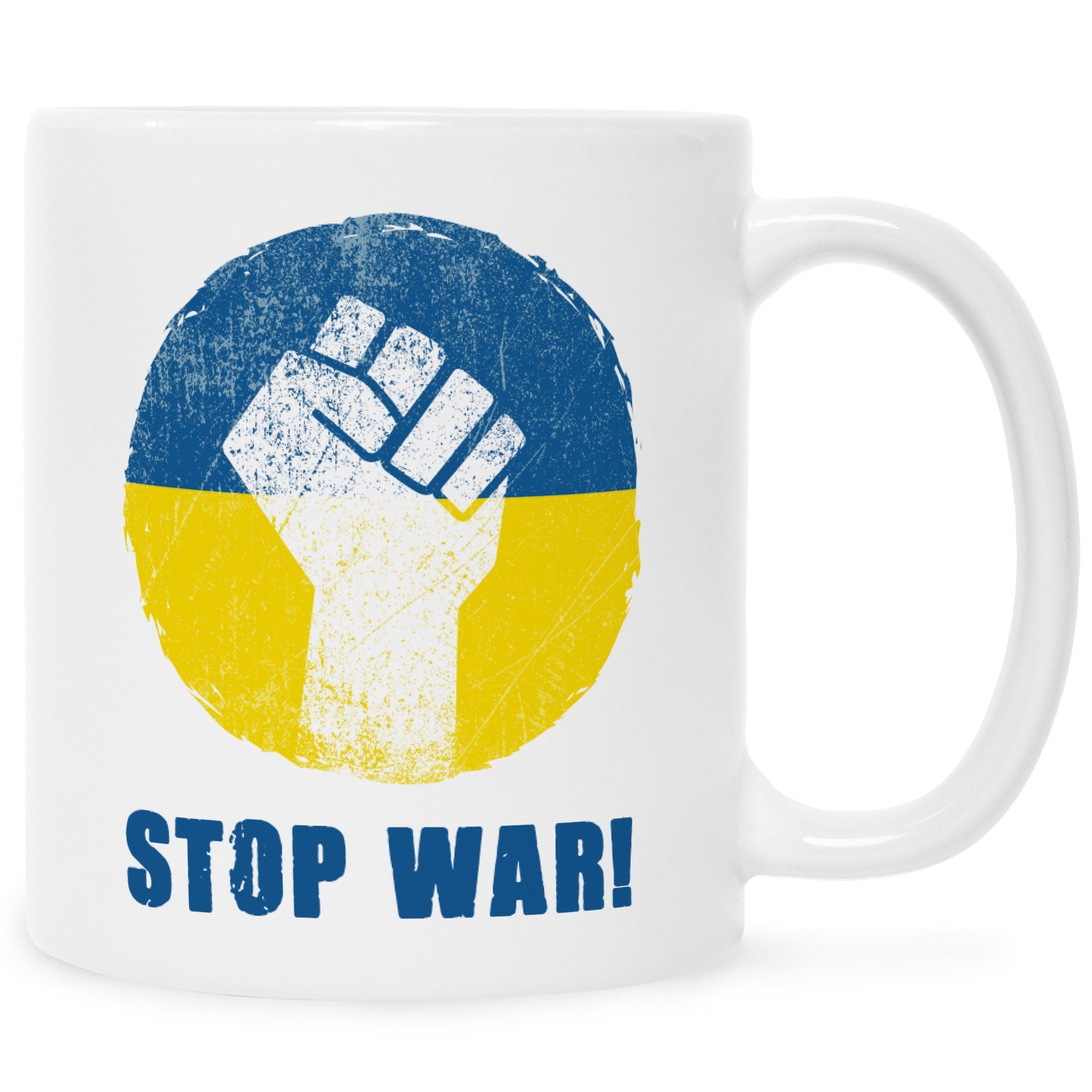 - Statement Ukraine, zum Frieden Bedruckte für Keramik, Tasse bedruckte Weiß Tasse Ukraine GRAVURZEILE Konflikt War die Stop - Tasse