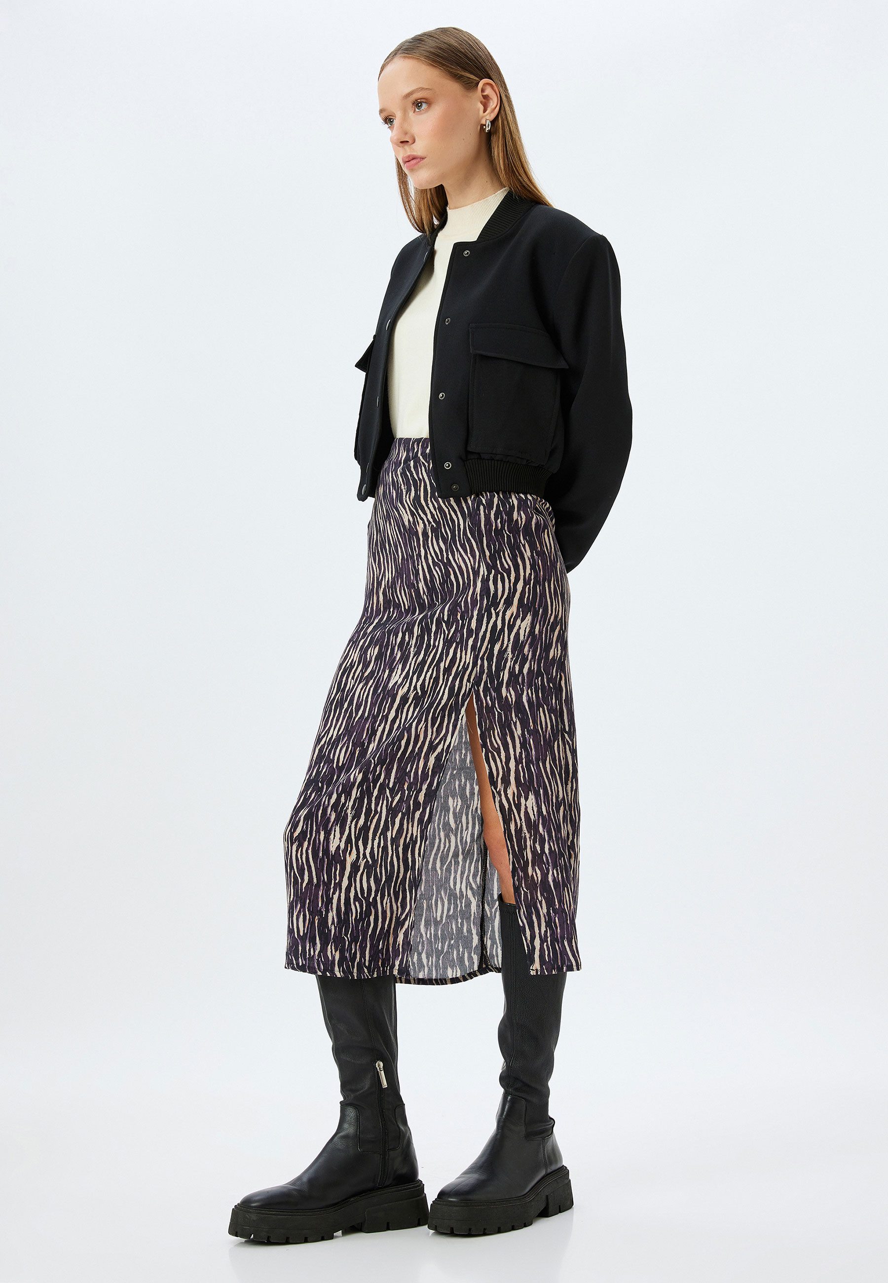 Koton A-Linien-Rock Midi Länge A Form A-Linien-Rock günstig online kaufen