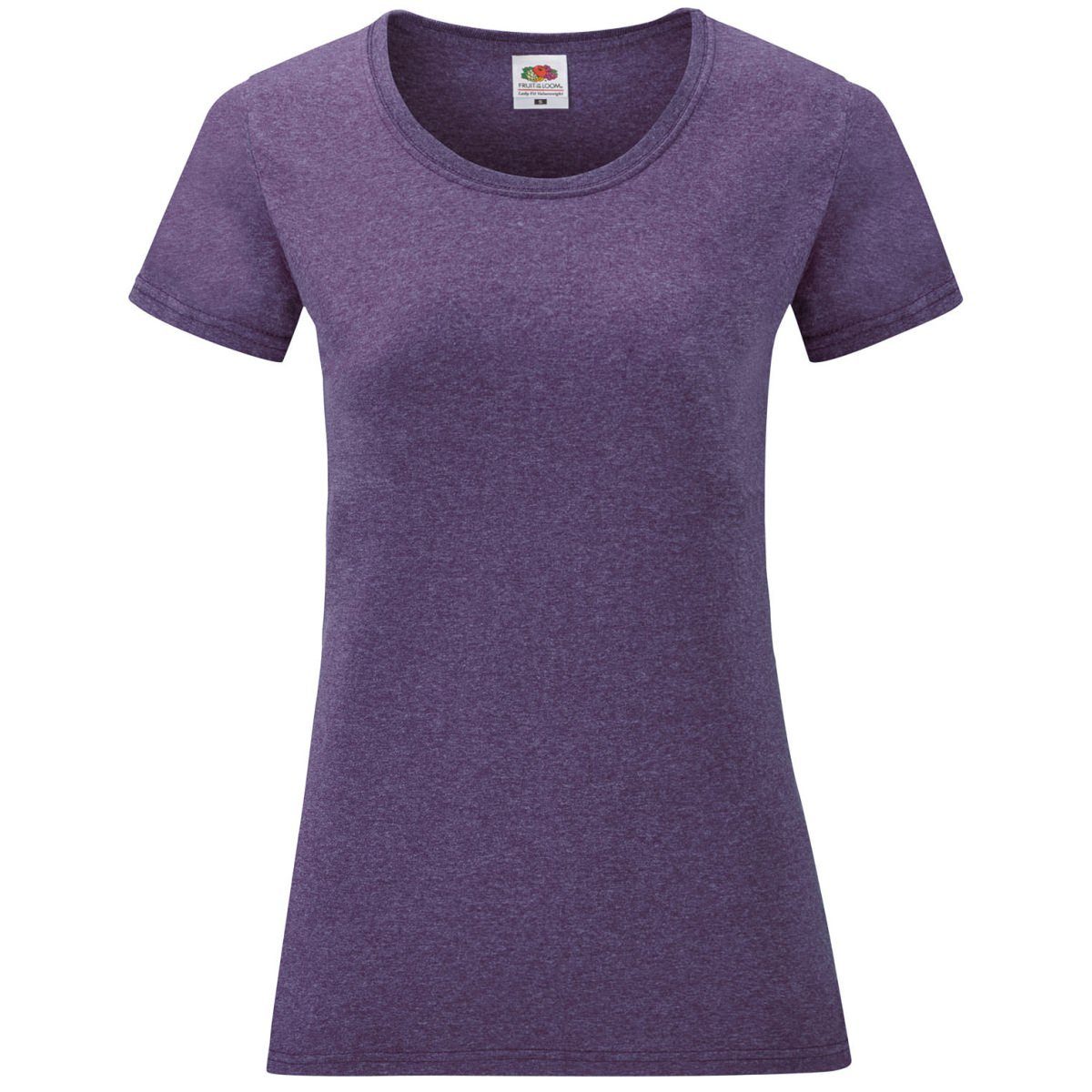 Fruit of the Loom Fruit Lady-Fit the violett T meliert Valueweight Loom Rundhalsshirt of