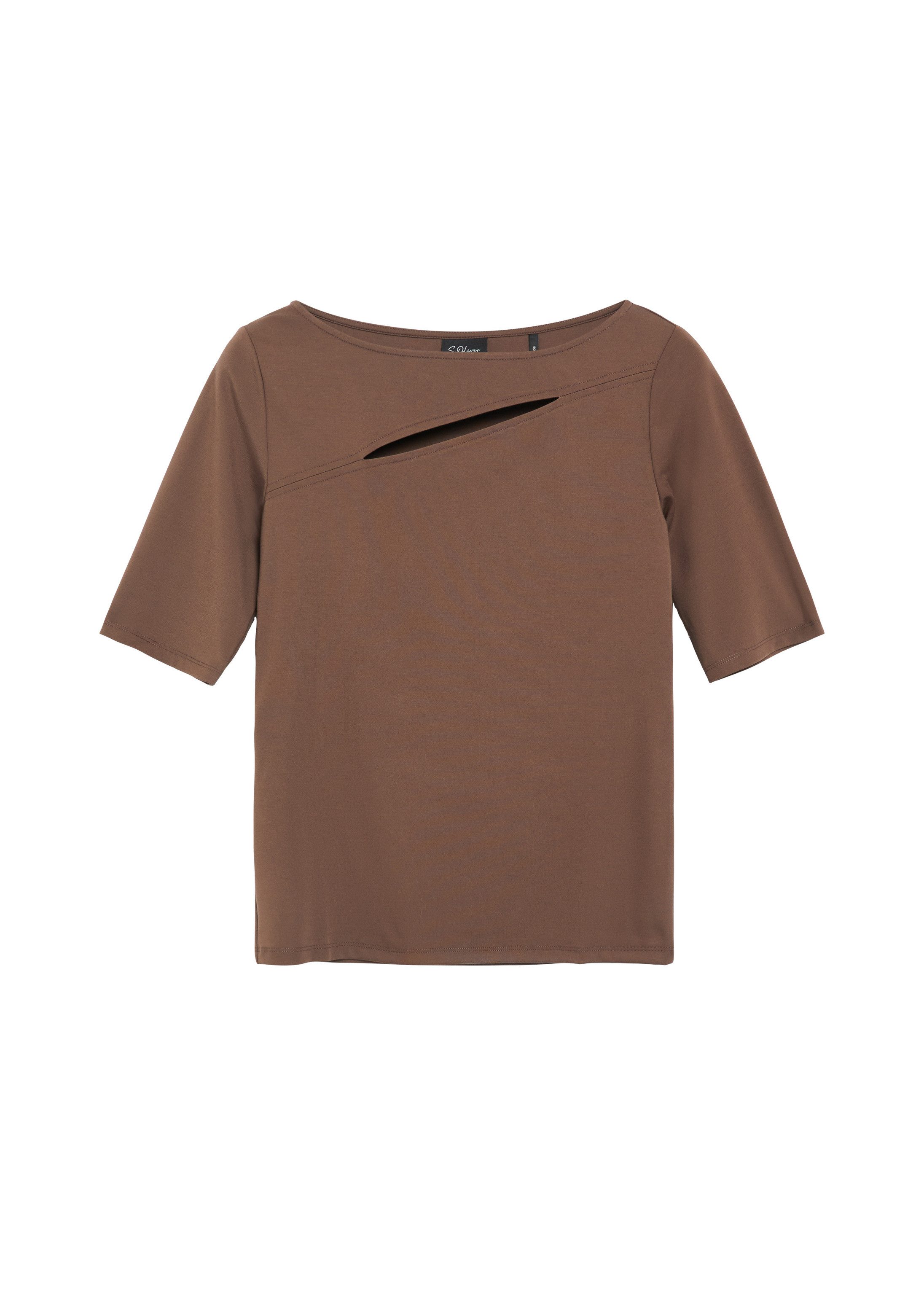 s.Oliver Kurzarmshirt T-Shirt Jersey-T-Shirt im Slim Fit mit Cut-out