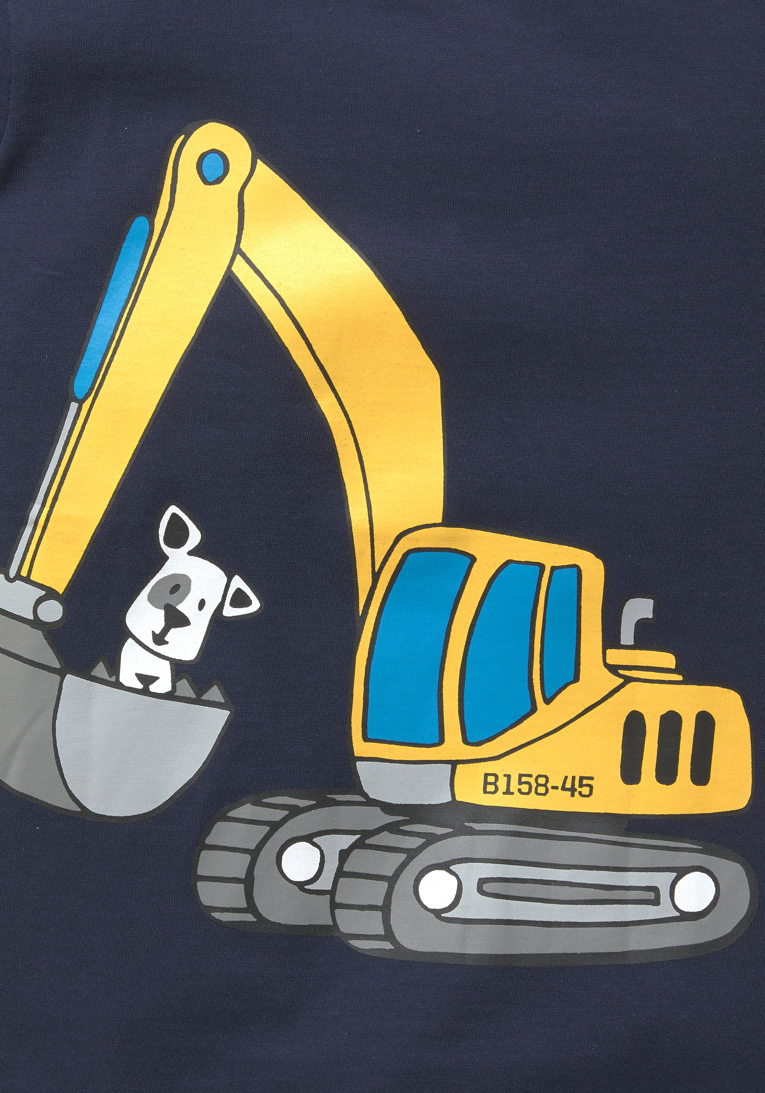 KIDSWORLD T-Shirt Kurzarm, Basic-Passform, mit stylischem Druck, mit Rippbündchen