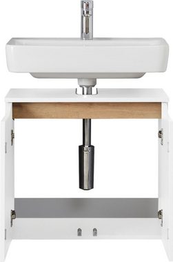 Saphir Badmöbel-Set Quickset 3-teilig, Waschbeckenunterschrank mit LED-Spiegelschrank, (7-St), Unterschrank, inkl. Türdämpfer, 6 Türen, 1 offenes Fach, Bad-Set
