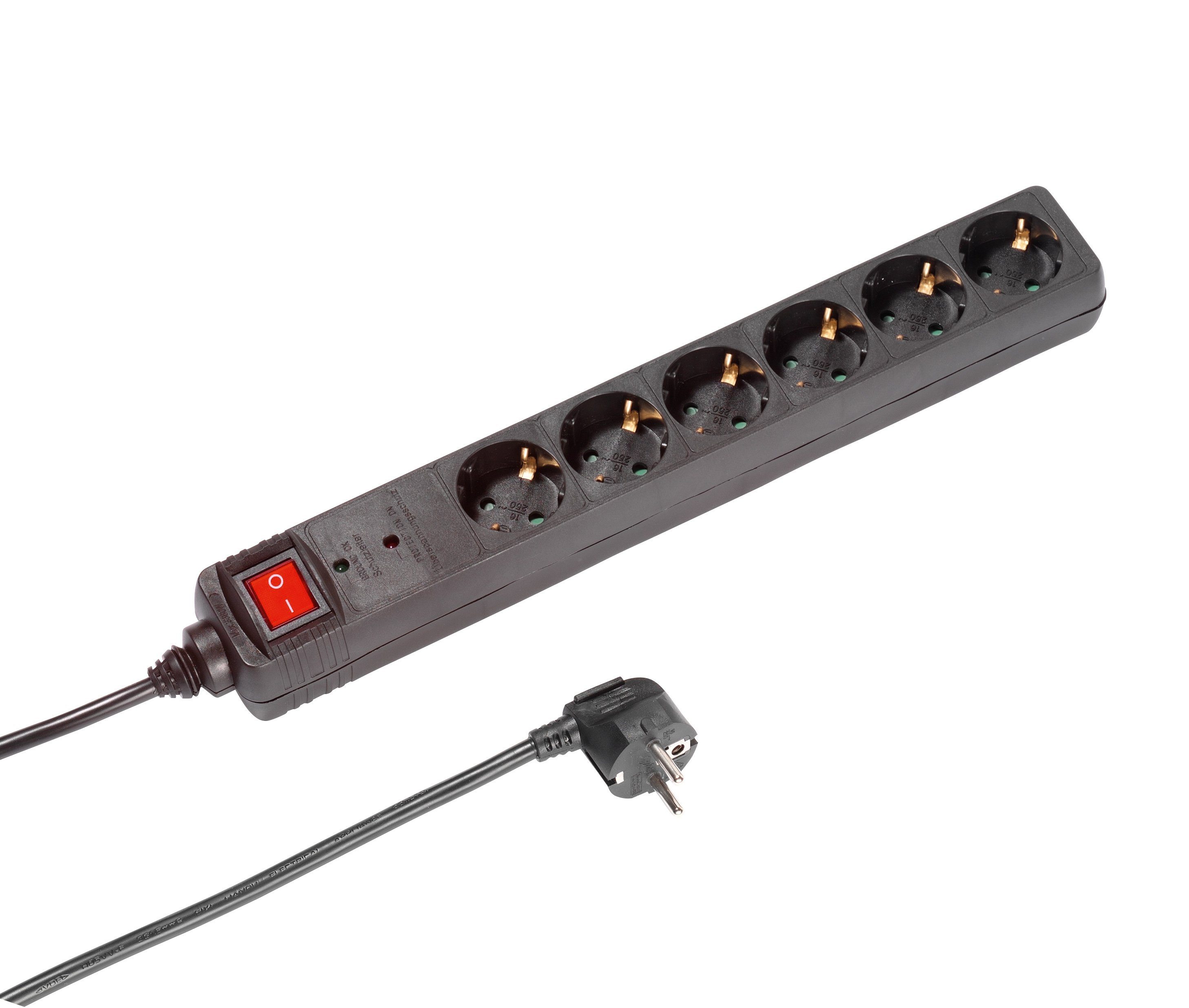 Vivanco 6-fach Steckdosenleiste mit Überspannungsschutz (37654) Steckdosenleiste