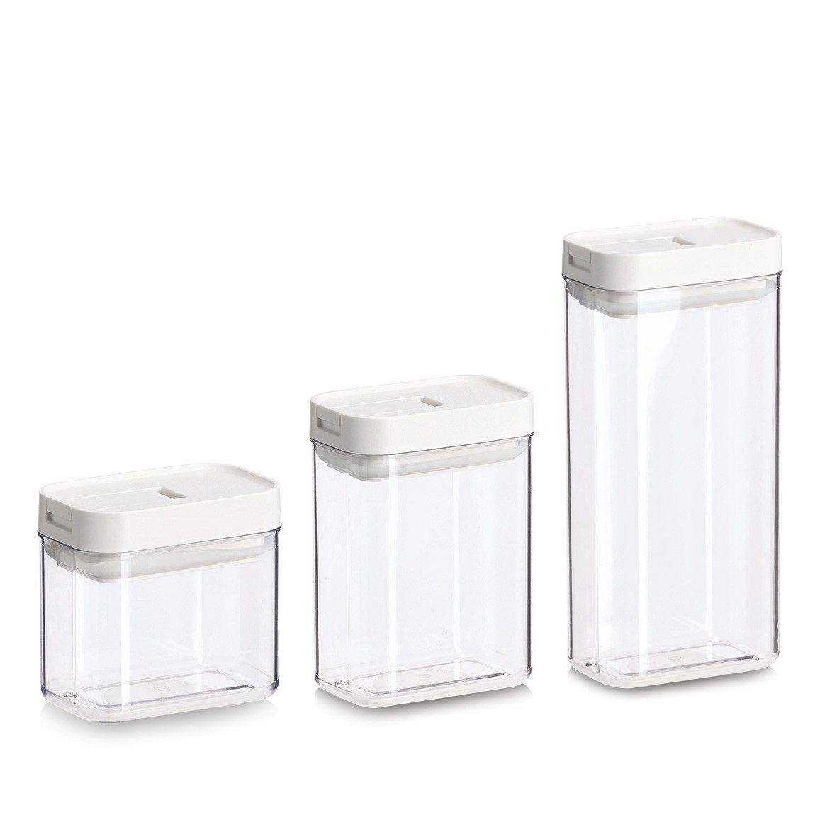 Zeller Present Vorratsdose Dose im 3er Set, ABS-Kunststoff, (Set, 3-tlg), ca. 11x7x10 (380 ml), 11x7x15 (670 ml) und 11 x 7 x 23 (1100 ml) cm