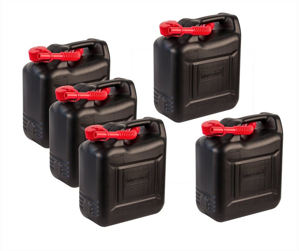 BigDean Kanister »5x 10 Liter Benzinkanister Kunststoff - Schwarz, rot