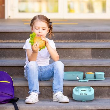 bumpli® Lunchbox Kinder Brotdose mit 6 Fächern & gratis Namenssticker - sichere Nutzung, BPA-freie und auslaufsichere Vesperdose