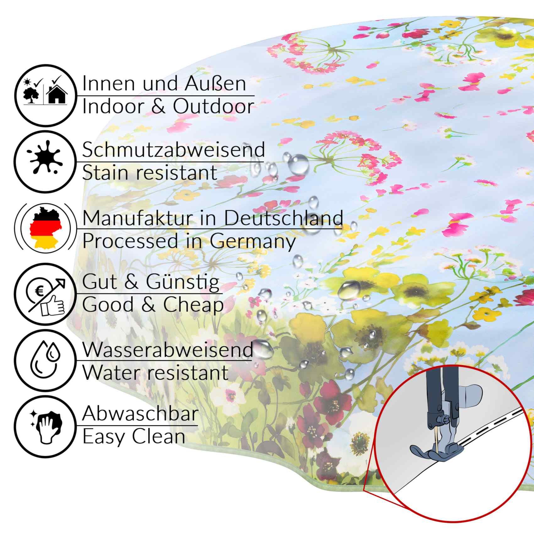 ANRO Tischdecke Wachstuchtischdecke Gartentischdecke Wachstischdecke (Einze günstig online kaufen