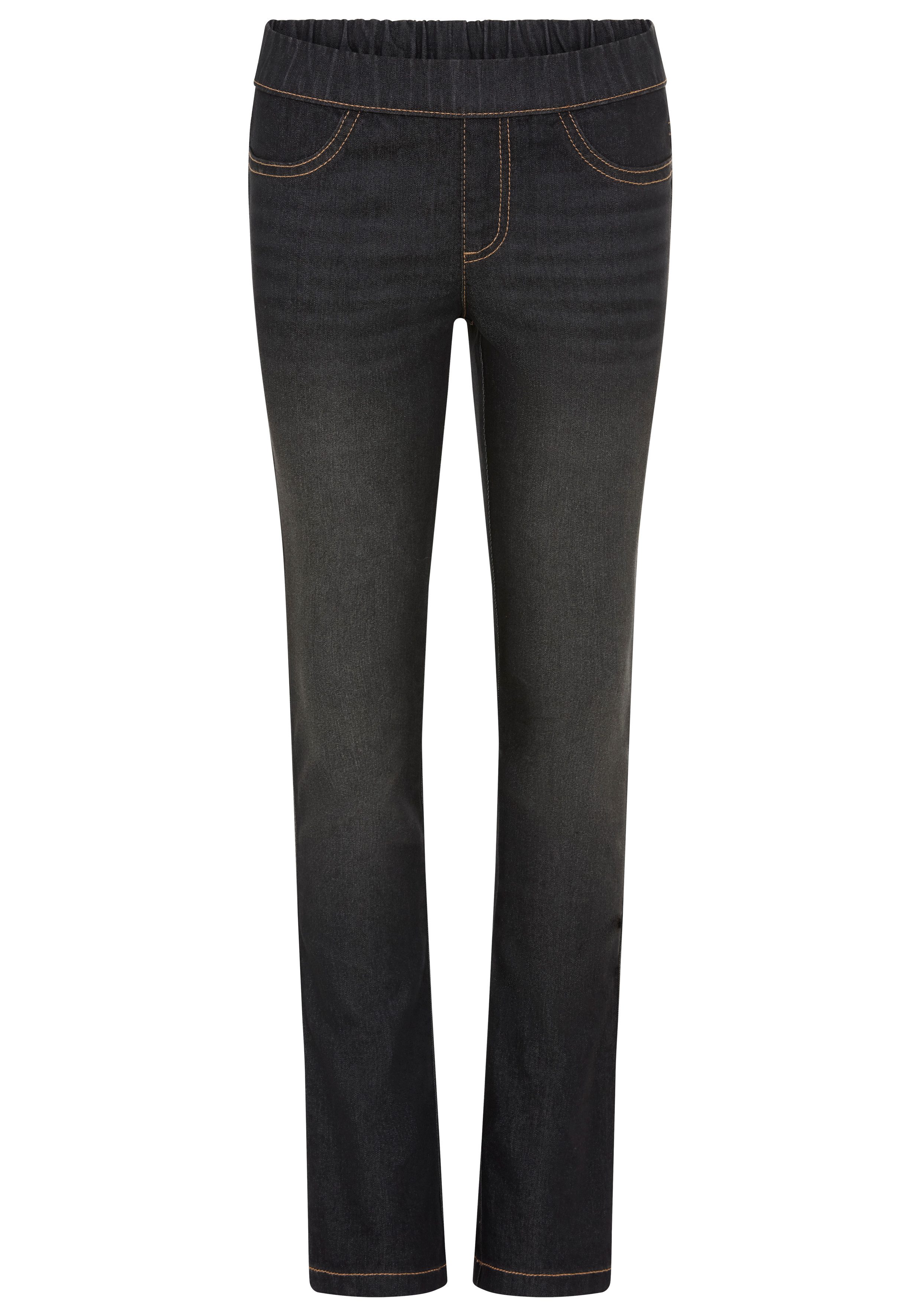 H.I.S Jeansjeggings H.I.S Stretch-Jeans mit leicht ausgestelltem Bein Jeansjeggings mit aufgesetzten Taschen vorn, eng anliegende Passform – Bild 5 von 5