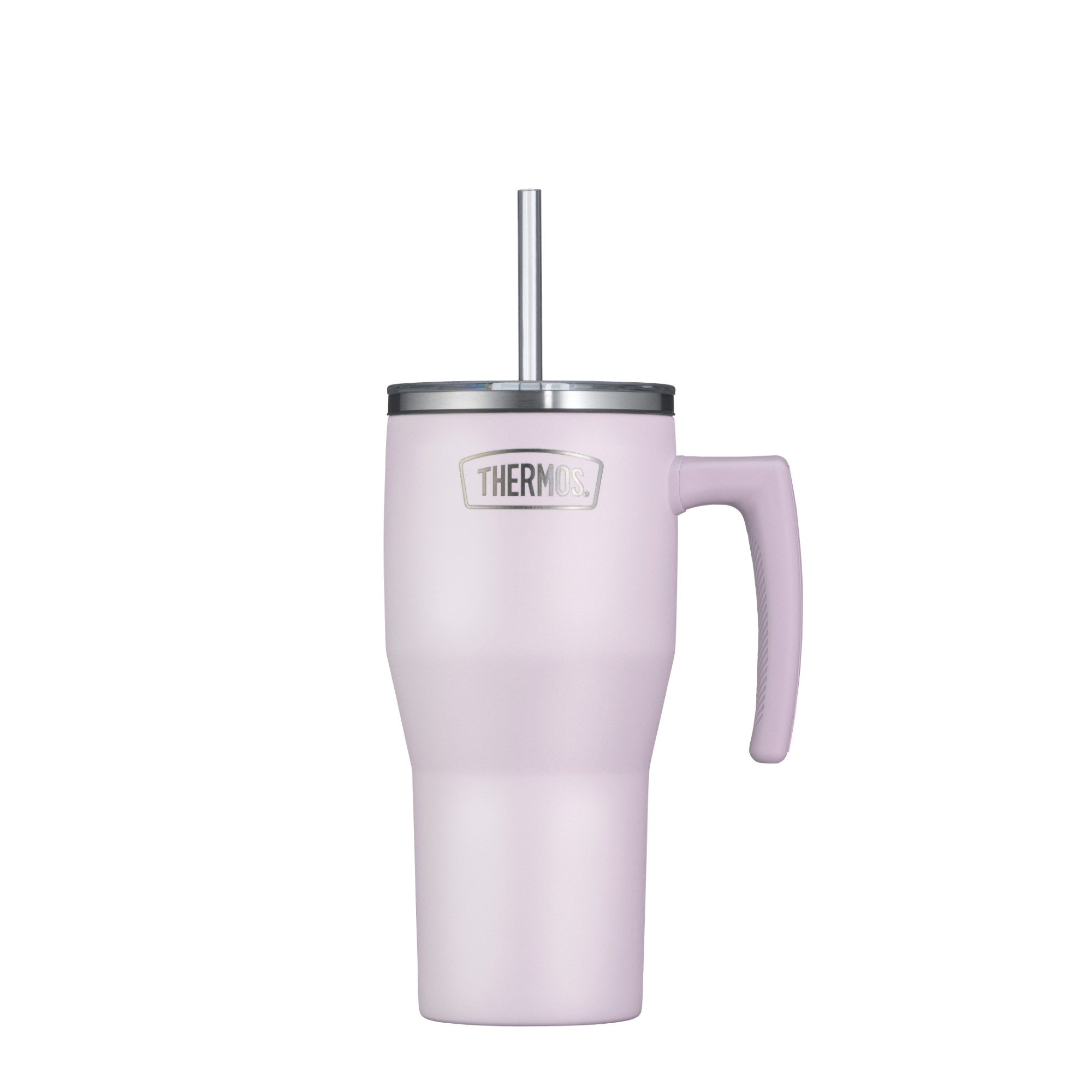 THERMOS Thermobecher REFRESHING SERIES ISOLIERTRINKBECHER mit Strohhalm, 1-tlg., Edelstahl, Kunststoff, Silikon, Tritan™, 0,85l, 6h heiß & 6h kalt, mit Griff