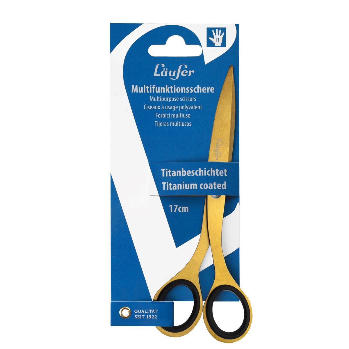 Läufer Papierscheren Universalschere - 17 cm gold.