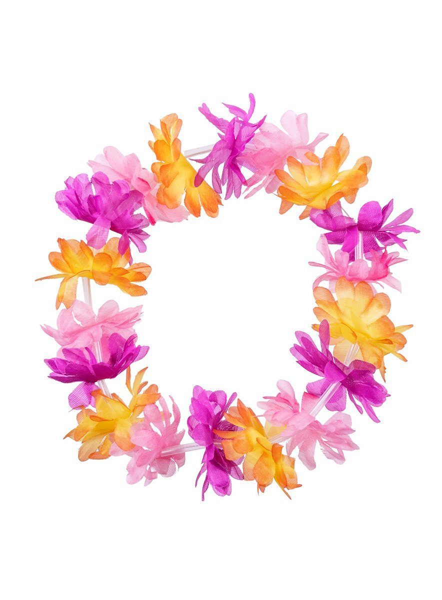 Boland Hawaii-Kostüm Strandkostüm Hawaii pink-orange, Hula-Rock mit Kunstblumen - Südsee-Feeling pur!