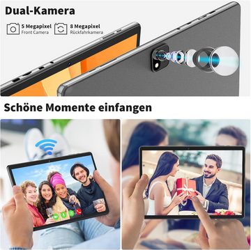 QDDQ Octa-Core-Prozessor 8000mAh 8MP Kamera,Bluetooth/Typ-c/GMS Tablet (10", 256 GB, Android 13, 5G WiFi, mit Tastatur Multifunktionaler Begleiter Vielseitigkeit in einem Gerät)