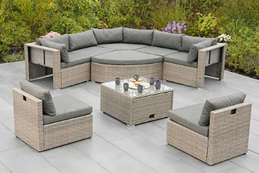 MERXX Gartenlounge-Set Rivello, (23-tlg), inkl. Auflagen, Aufstellmaß BxTxH: 225x225x63 cm