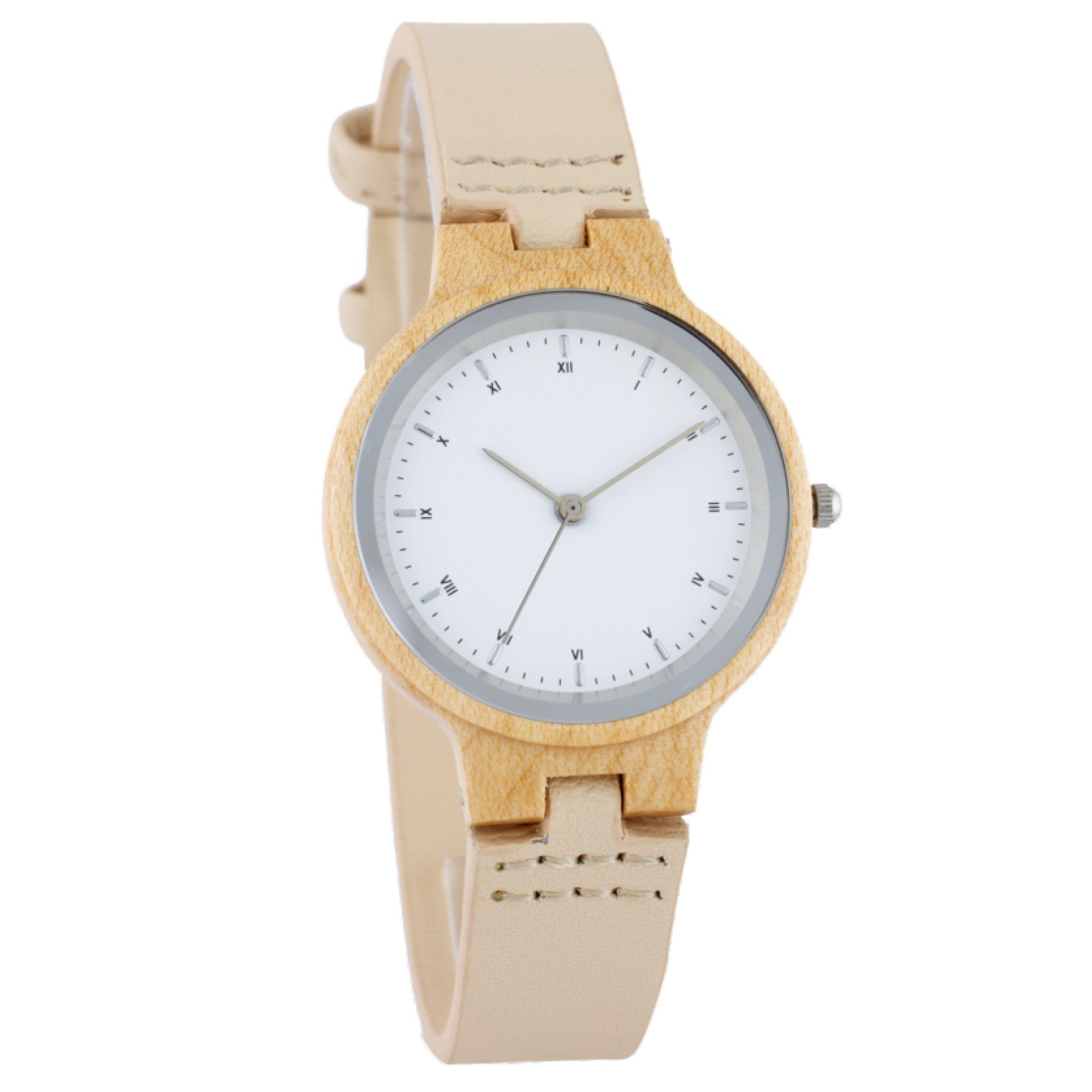 Miraval Quarzuhr Elegante Holz-Armbanduhr, FSC 100%, Holz Mineralglas Leder ⌀ 32mm Quarzuhrwerk