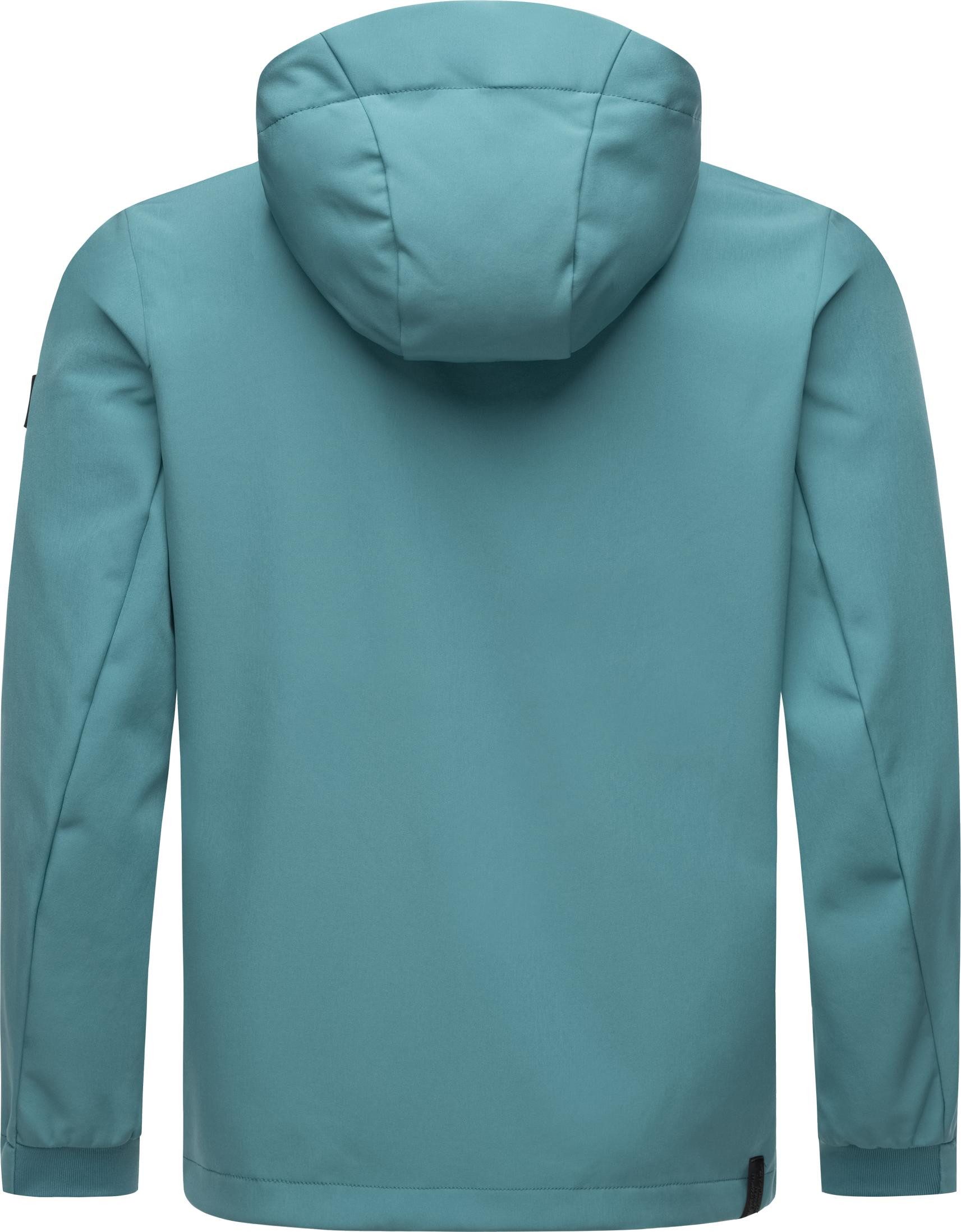 Ragwear Softshelljacke Shellwie Warm wasserdichte Herren Übergangsjacke mit großer Kapuze
