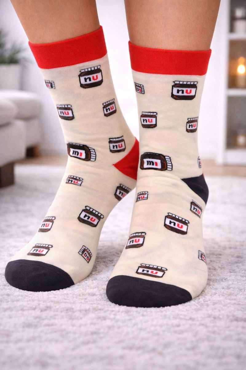 Martinex Freizeitsocken 1 Paar Socken Strümpfe socks in creme gemustert elastisch, weich, 34 35 36 37 38 39 40 41 42 43 44 45 46