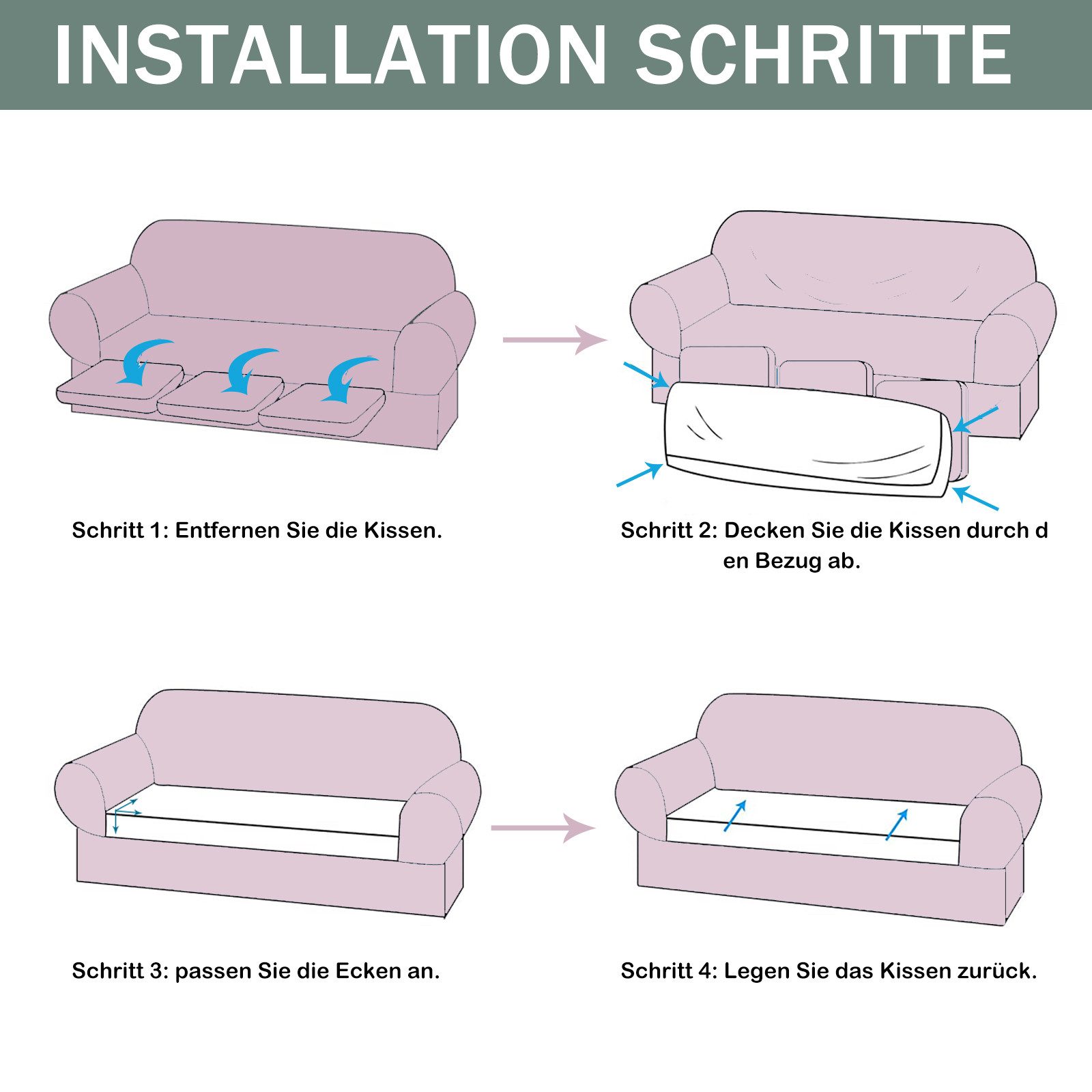 Rosnek Sofahusse 1-4Sitze, Stretch, Samt, Couch Sitzbezug, Sofa Sitzkissenbezug, Sitzkissenschutz Abdeckung