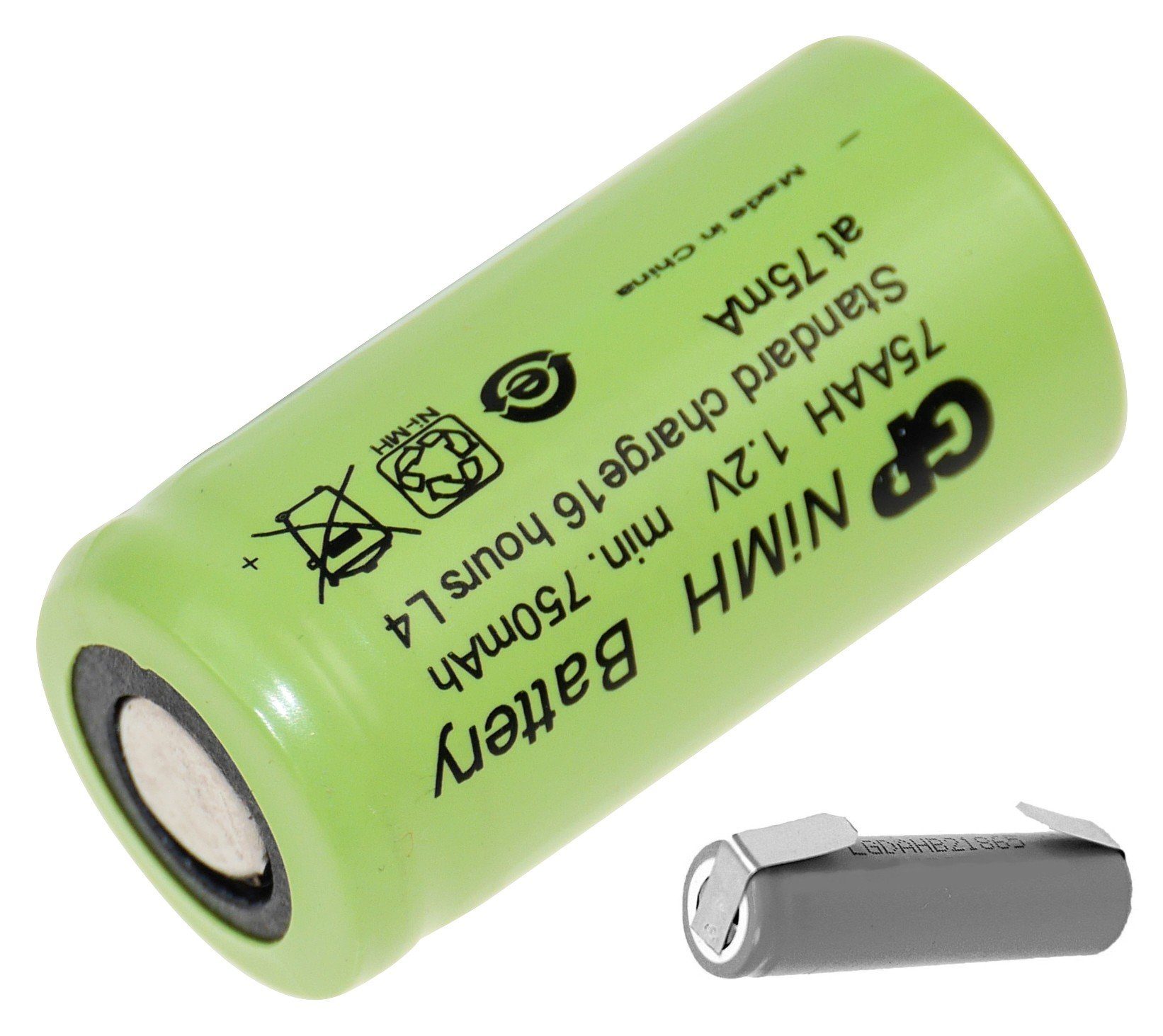 GP Batteries Bohrfutter GP Akku 2/3 AA 1,2V / 750mAh GP75AAH NiMh Lötfahne U