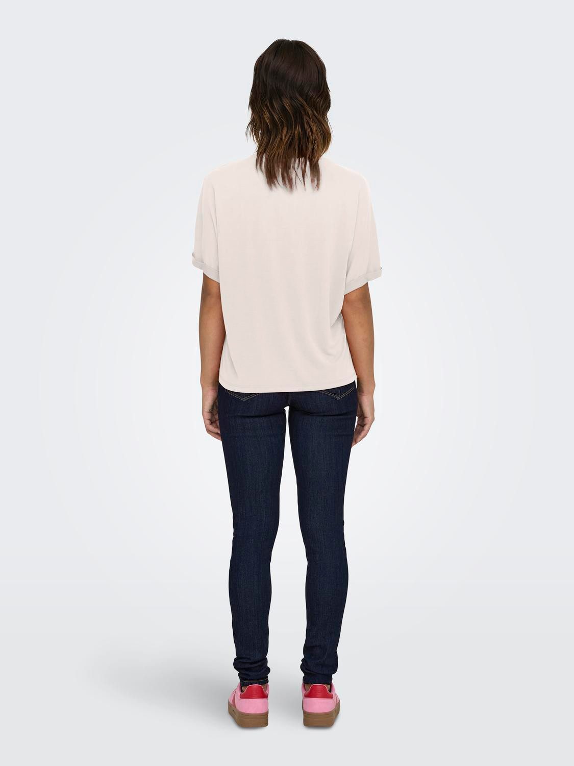 ONLY T-Shirt ONLFREE LIFE S/S FOLD-UP TOP BOX JRS Materialmix, regular fit, günstig online kaufen