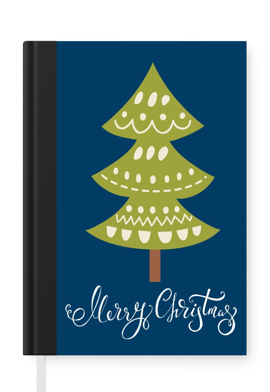 MuchoWow Notizbuch Weihnachtsbaum - Weihnachten - Zitate - Frohe Weihnachten - Tannenbaum, Journal, Merkzettel, Tagebuch, Notizheft, A5, 98 Seiten, Haushaltsbuch
