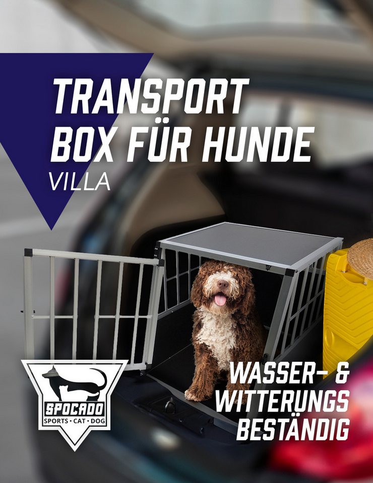 Thumbnail - SPOCADO Hunde-Transportbox "Villa" schwarz/grau, wasser- und witterungsbeständig