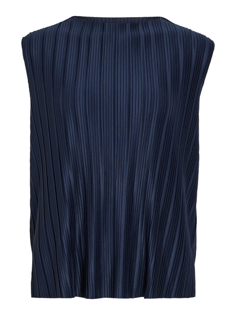 Vila Kurzarmbluse VITAHLIA FUNNEL NECK S/L TOP/PB Navy Blazer