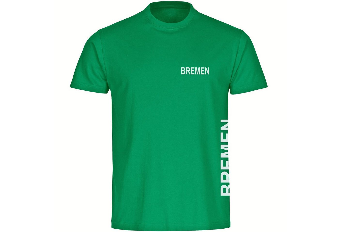 multifanshop T-Shirt Herren Bremen - Brust & Seite - Männer
