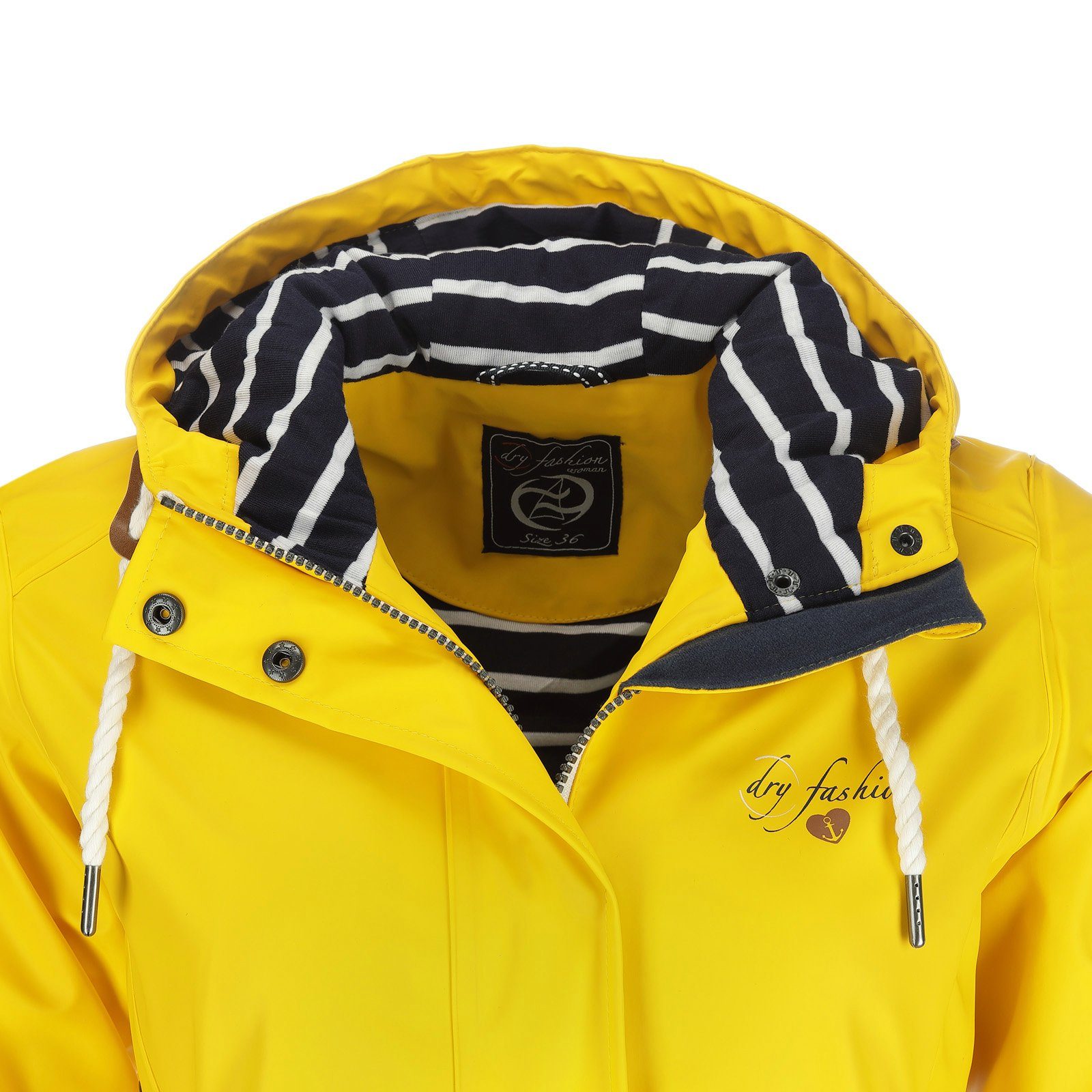 Dry Fashion Regenjacke Kiel Damen Regenmantel Kiel mit verstellbarer Kapuze - wind- & wasserdicht