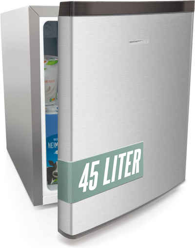Heinrich´s Getränkekühlschrank 45 Liter HKB 4188 SI, 50 cm hoch, 44.5 cm breit, Kühlgerät mit Gefrierfach Kühlbox Tischkühlschrank Mini Kühlschrank