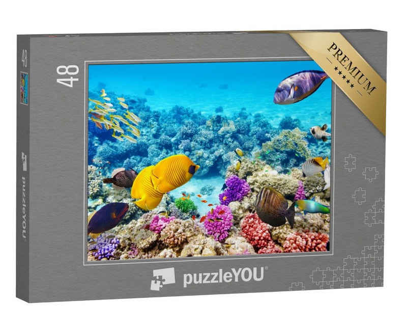 puzzleYOU Puzzle Wunderbare Unterwasserwelt mit tropischen Fischen, 48 Puzzleteile, puzzleYOU-Kollektionen Unterwasser