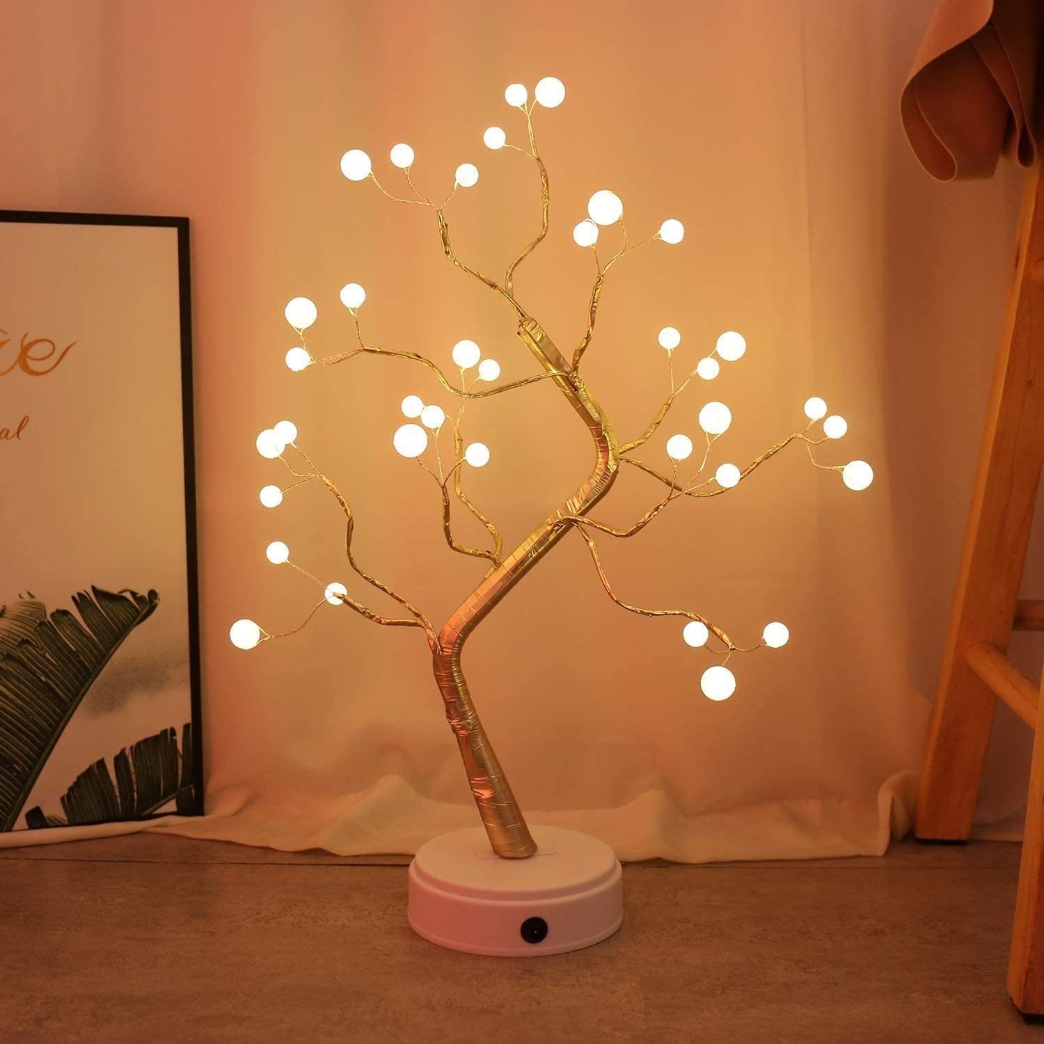 Blüten Lichterbaum LED LED 36 Perlen Baum Licht,USB/Batteriebetrieben Oneid Bonsai