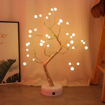 Oneid LED Baum 36 LED Perlen Lichterbaum Bonsai Blüten Licht,USB/Batteriebetrieben