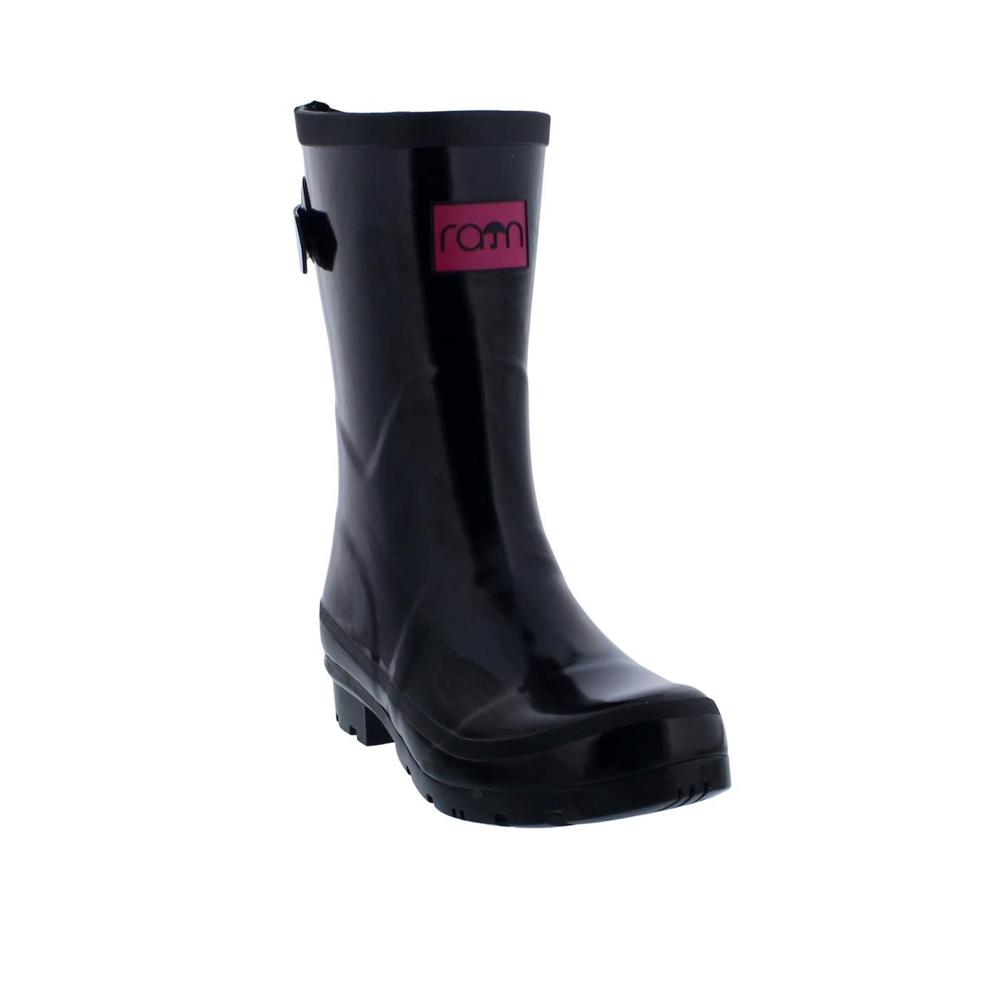 Rajn Rajn Gummistiefel, Mid-Boot, Glossy Black, günstig online kaufen