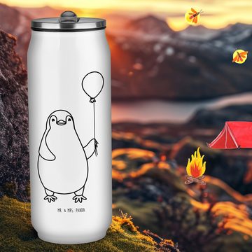 Mr. & Mrs. Panda Isolierflasche Pinguin Luftballon - Weiß - Geschenk, Motivation, Trinkflasche, beste, klappbares Mundstück