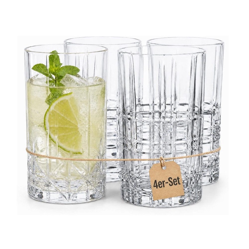 Der Porzellan-Laden Cocktailglas Der-Porzellan-Laden by Nachtmann Highland Longdrinkglas 4er Set, Kristallglas