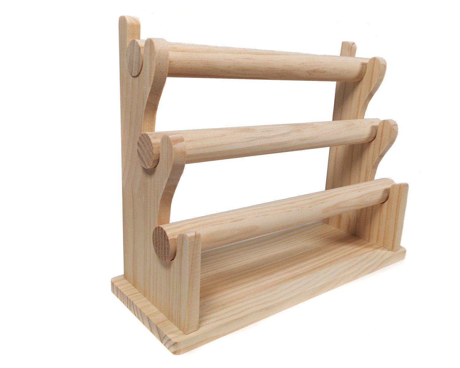 Yudu Schmuckständer Schmuckständer Schmuckhalter Armband- Ständer mit 3 Rollen Holz – Bild 3 von 4