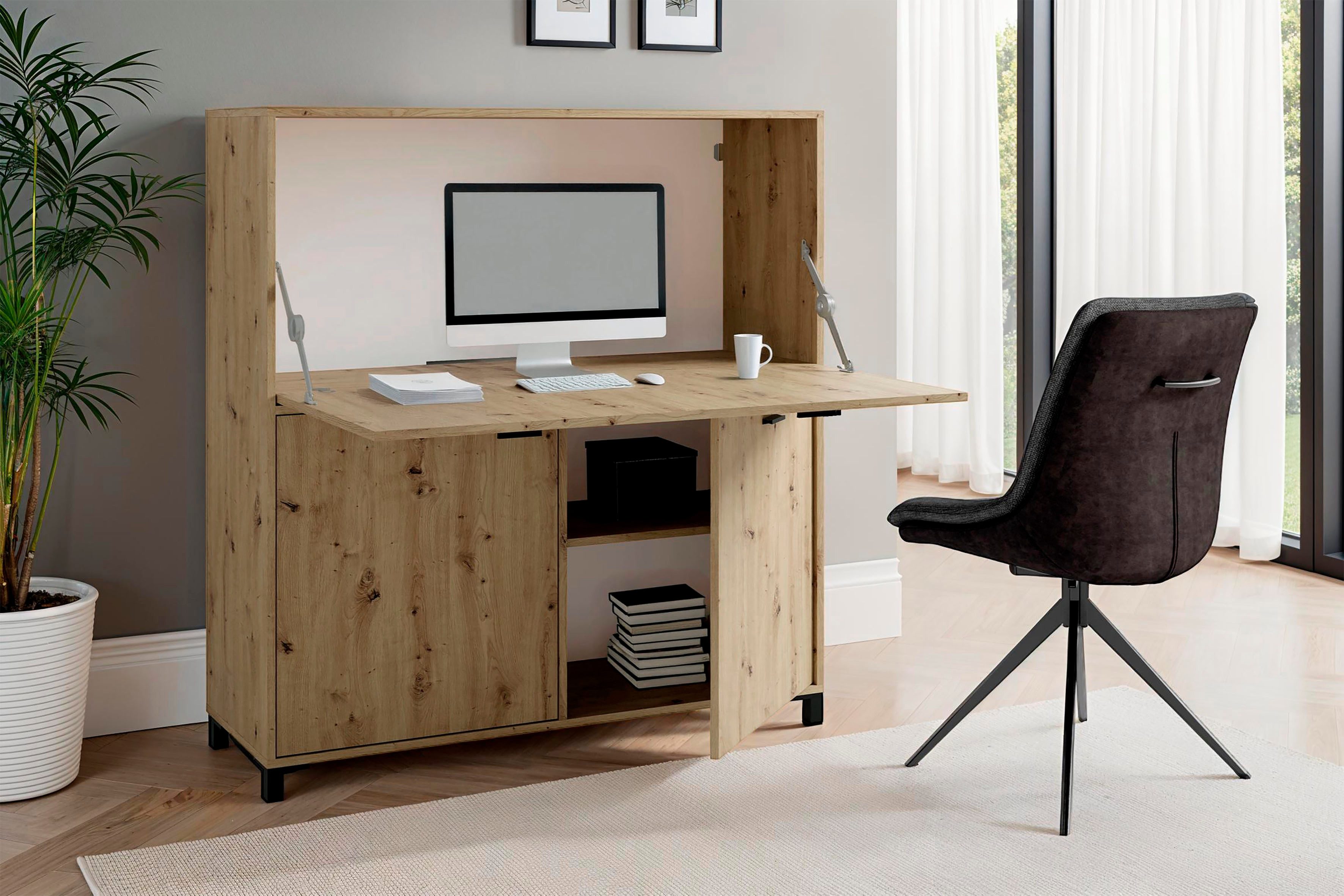 byLIVING Sekretär Montana, platzsparende Arbeitslösung mit viel Stauraum, B günstig online kaufen