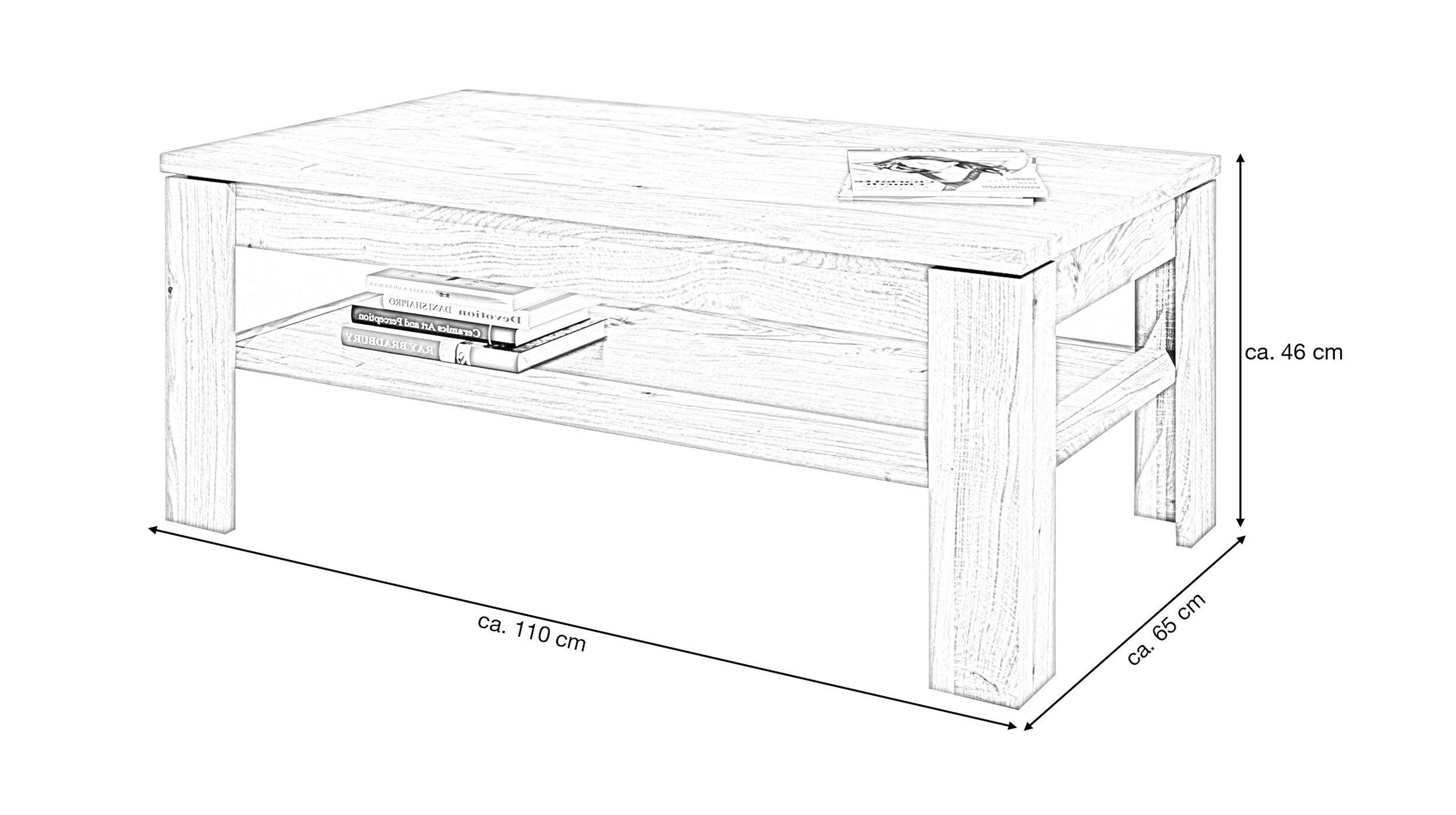 Massivart® Couchtisch FREYJA 110 cm Breite günstig online kaufen