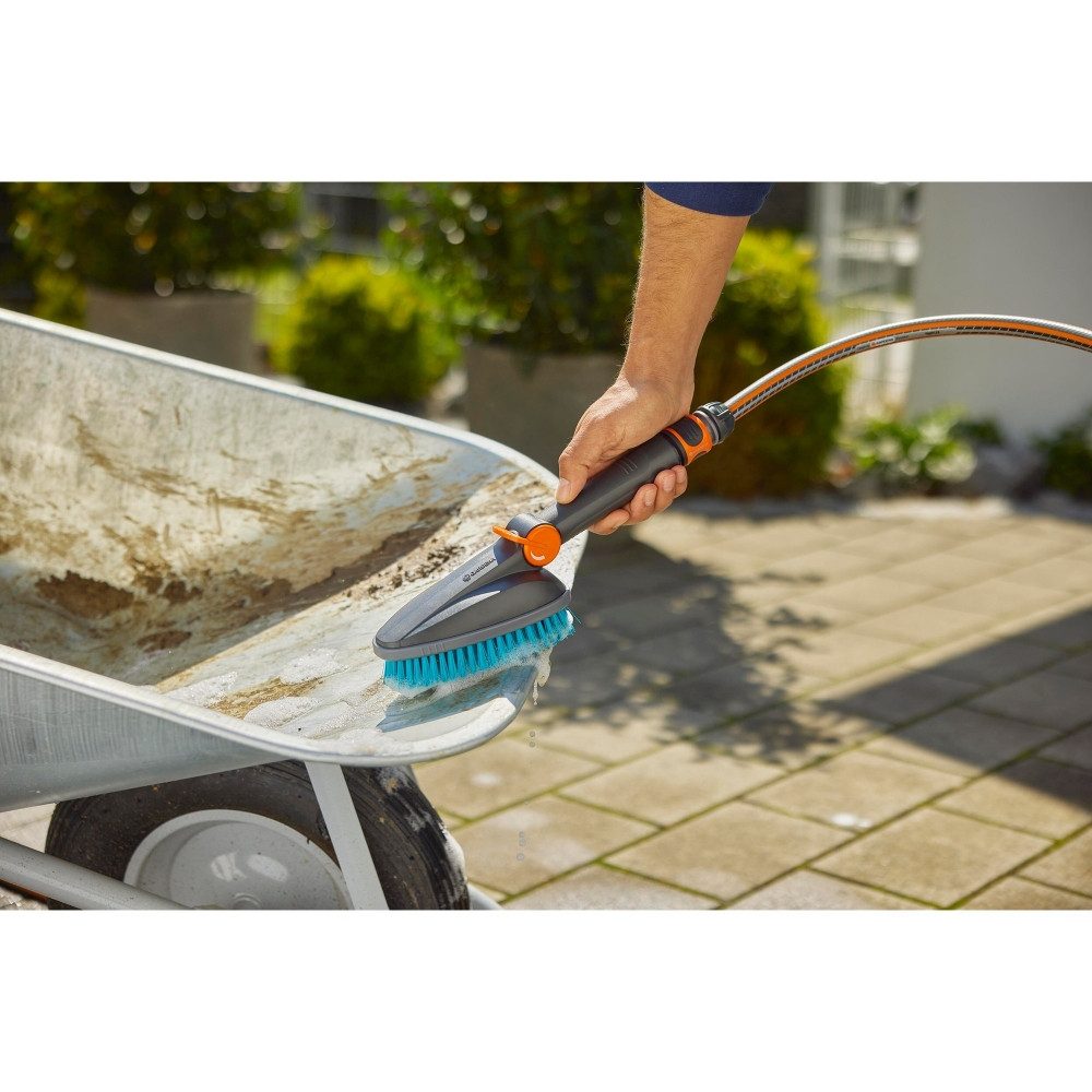 GARDENA Autowaschbürste Cleansystem Handbürste M hard - Waschbürste - grau