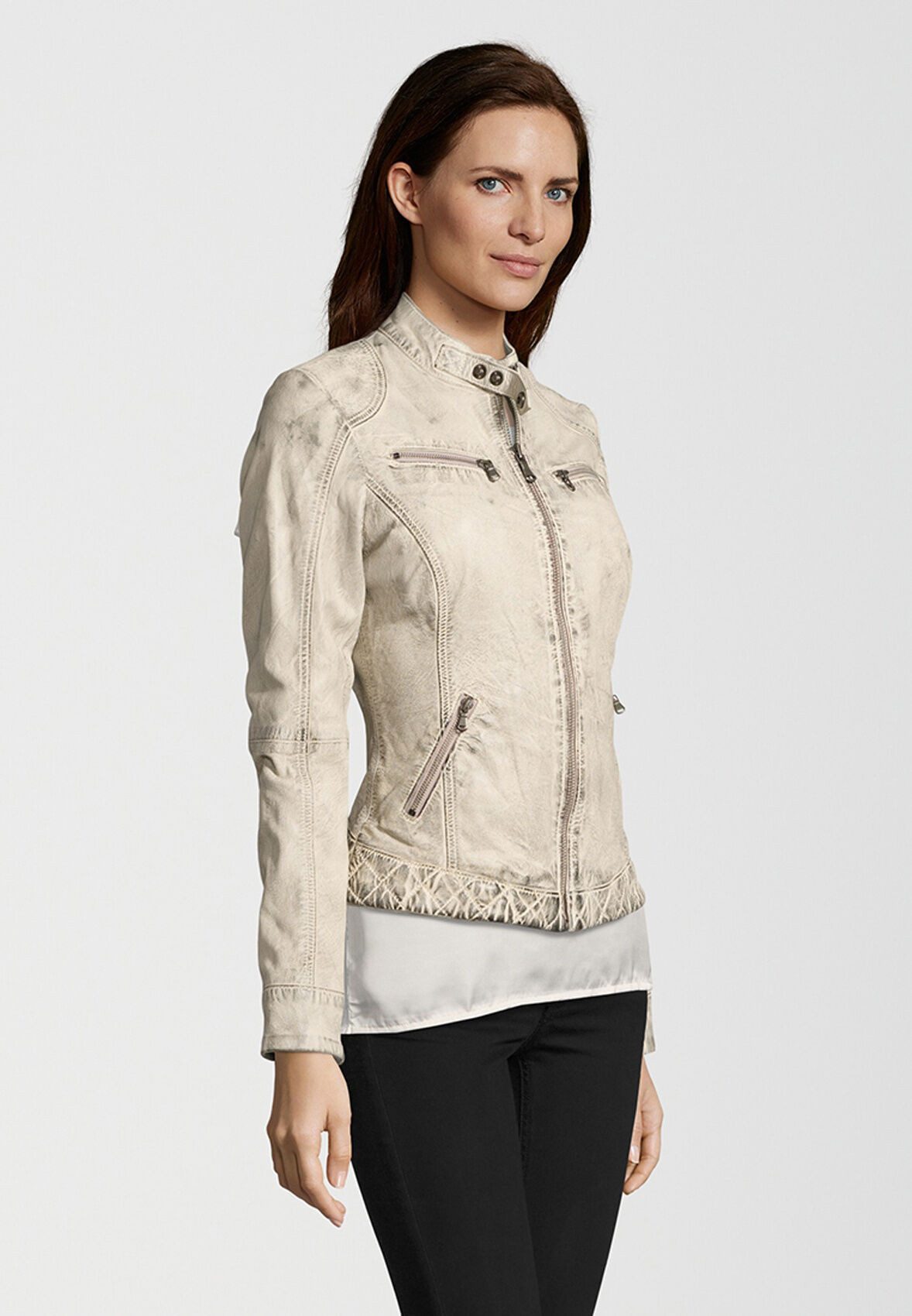 H.I.S Lederjacke SAIMINA (1-St) mit wattiertem Saum – Bild 4 von 5