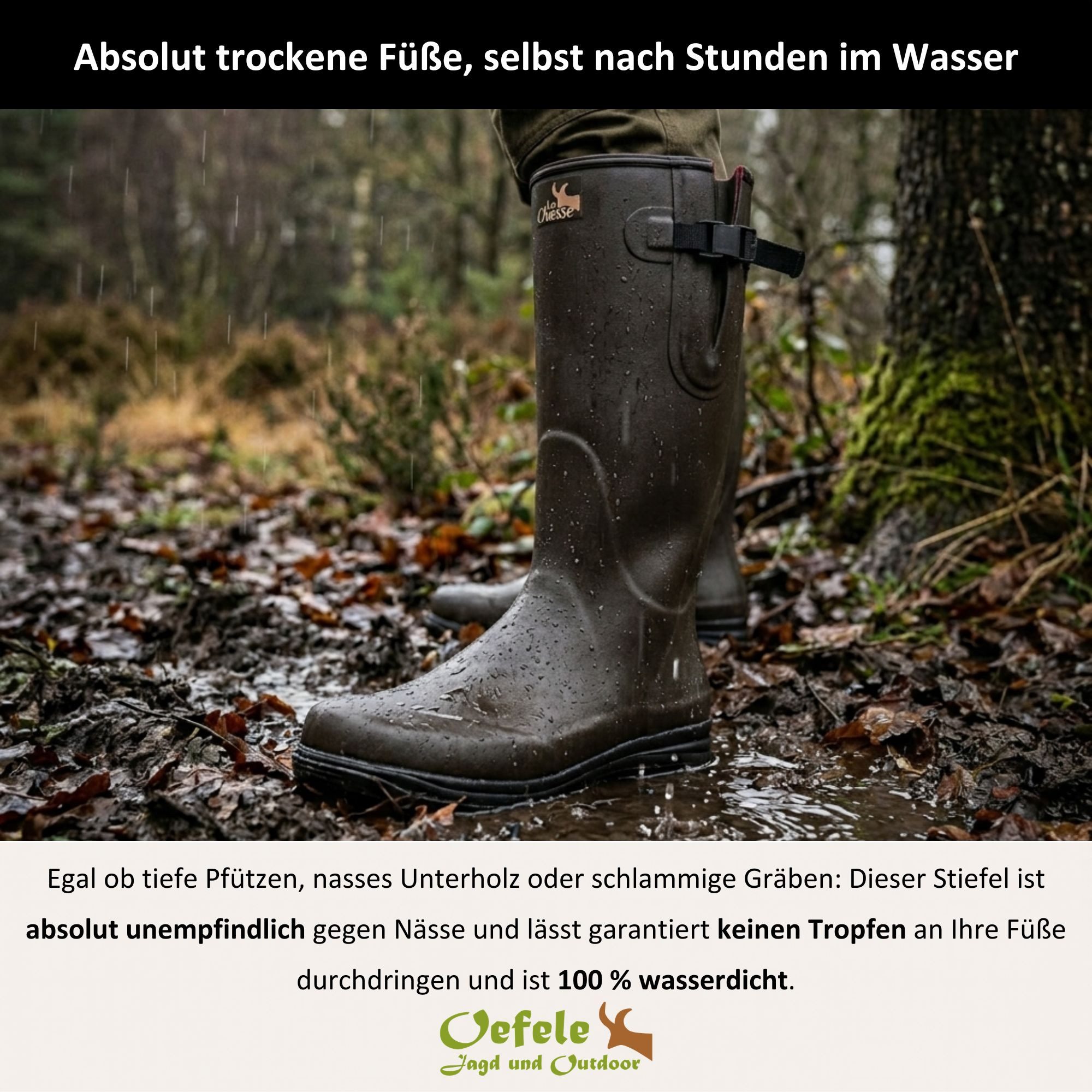 La Chasse® Neopren-Gummistiefel "Nizza" Jagdstiefel Herren & Damen wasserdicht Gummistiefel wasserdicht