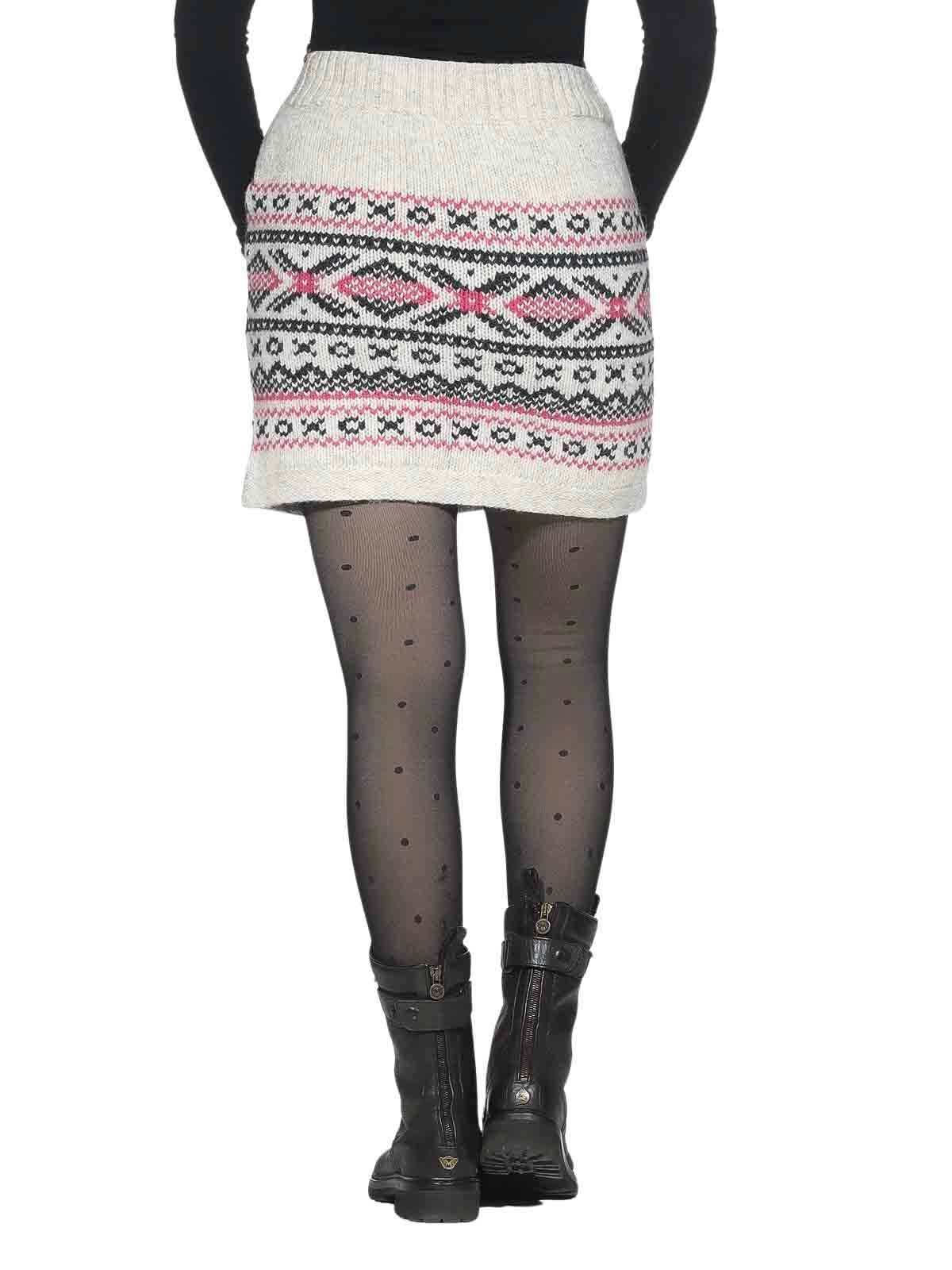 KUNST UND MAGIE Strickrock Bunter Strickrock kurzer Rock+nordischen Mustern Wolle gefüttert Boho – Bild 5 von 5
