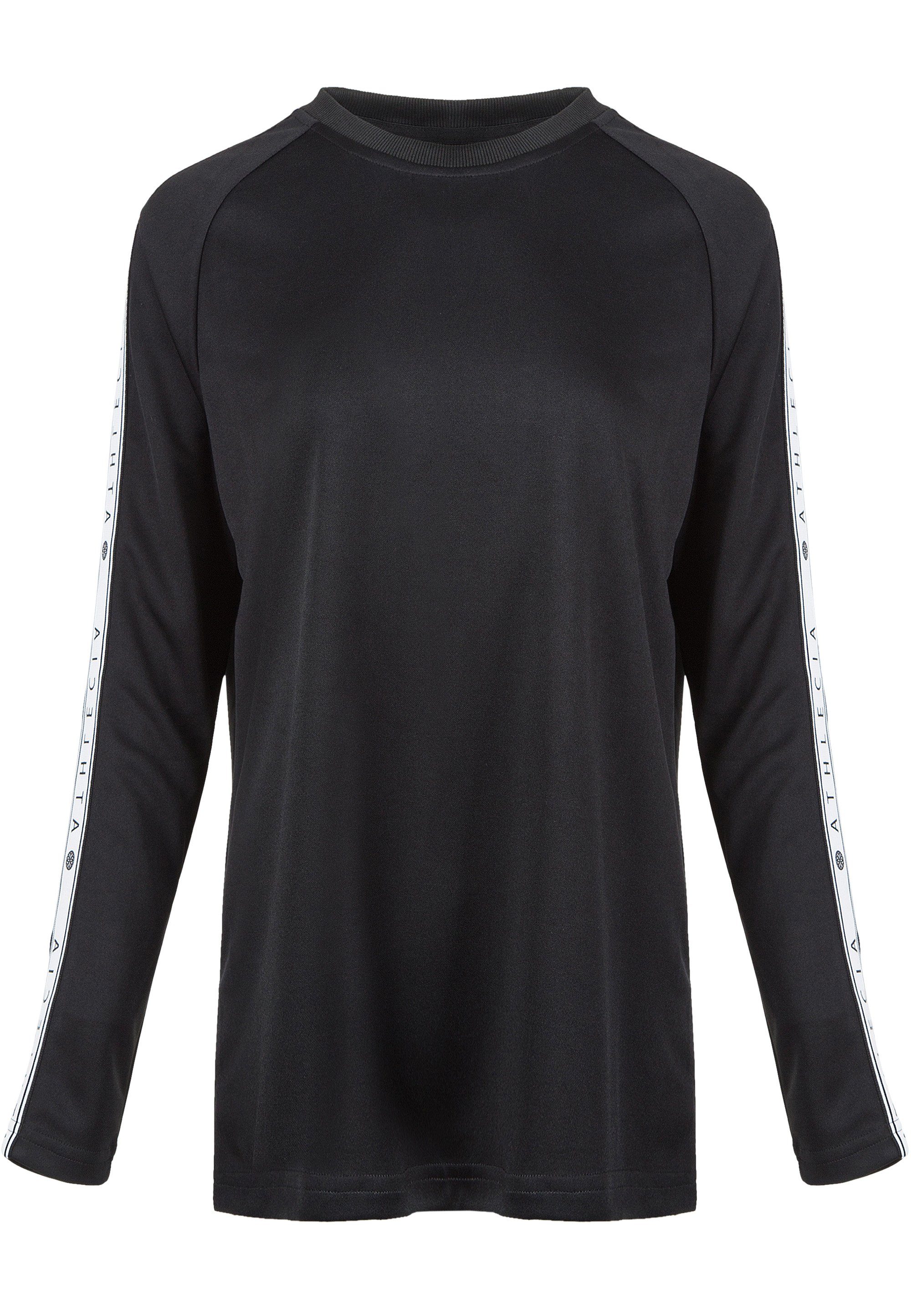 ATHLECIA Langarmshirt SELLA hippen Logoprint-Streifen mit schwarz (1-tlg)